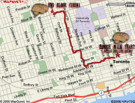 Toronto Zombiewalk Route Map